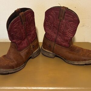 Durango kids 8in Brown and Red Western Boots size 3